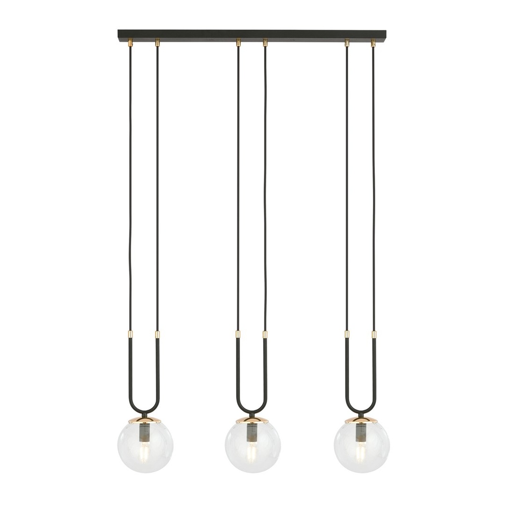 Lampada a sospensione Glam 3 Black/Transparent