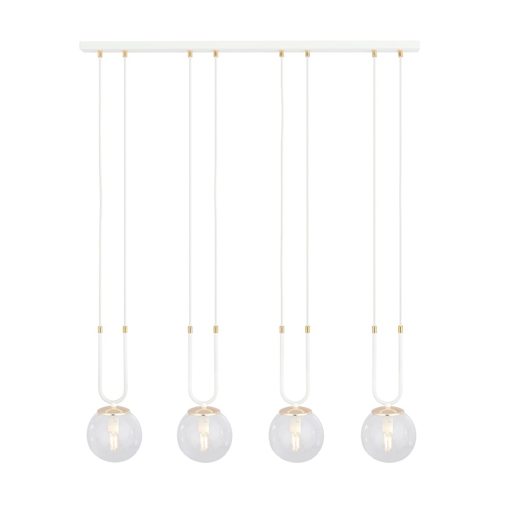 Lampada a sospensione Glam 4 White/Transparent