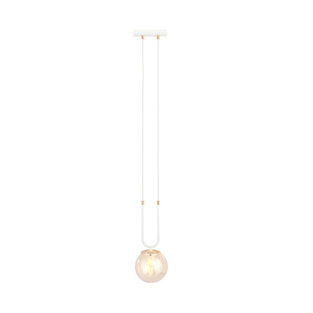 Lampe à suspension Glam 1 Blanc/Miodowy
