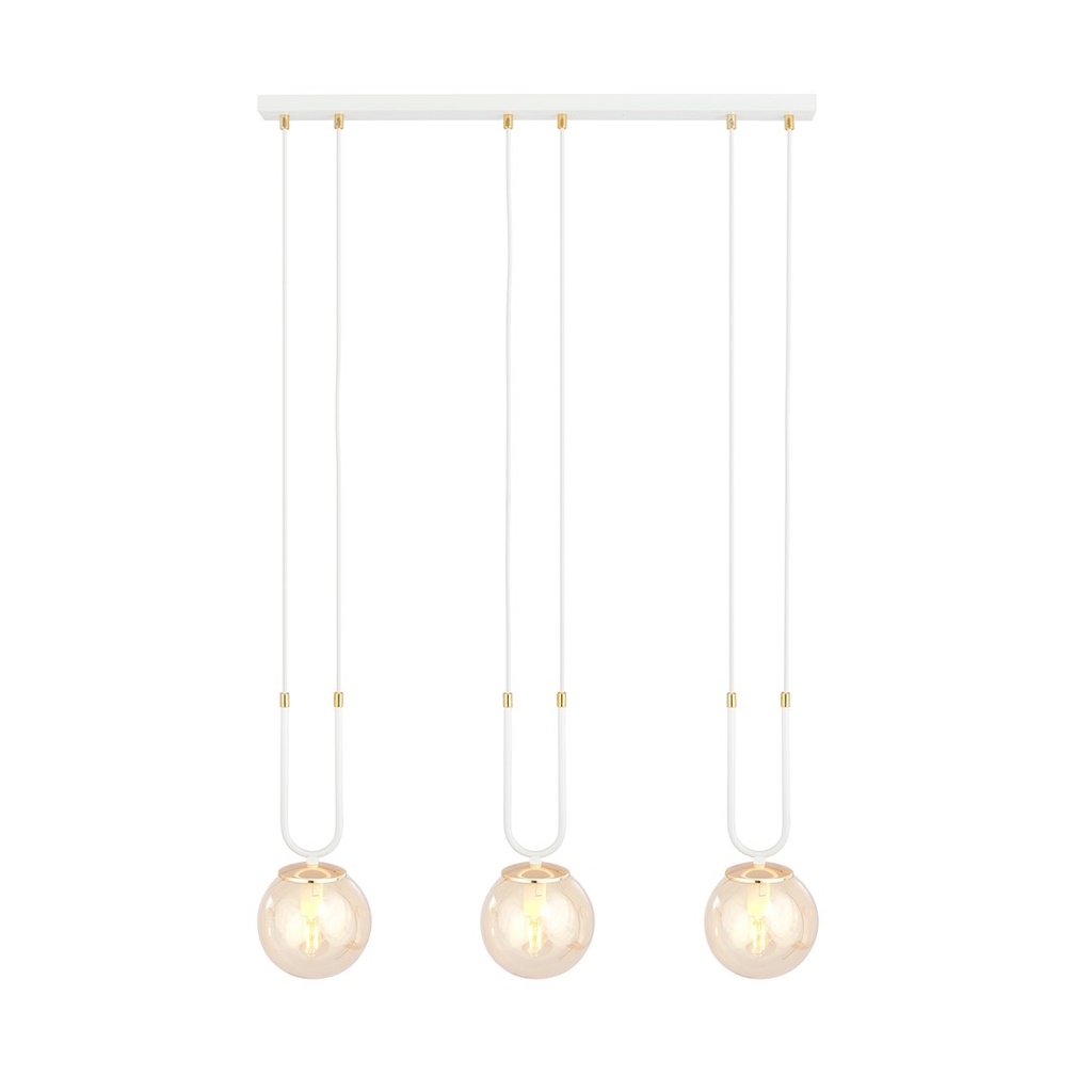 Lampada a sospensione Glam 3 White/Miodowy