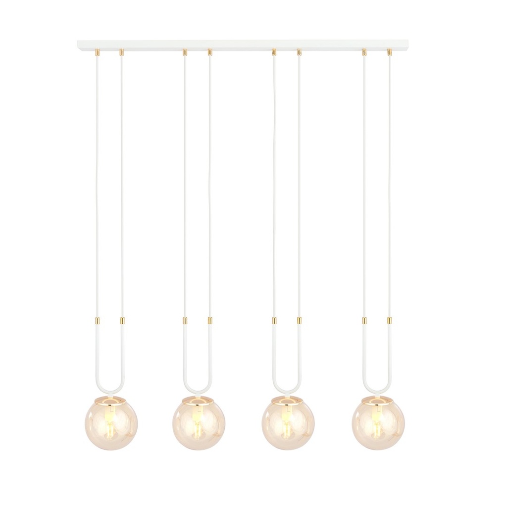 Lampada a sospensione Glam 4 White/Miodowy