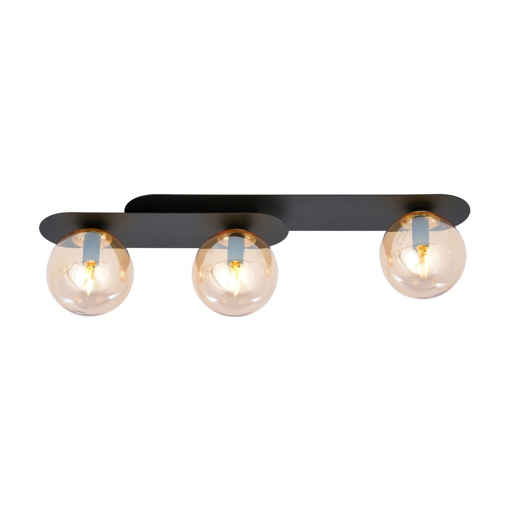 Lampada da soffitto Plaza 3 Black/Miodowy