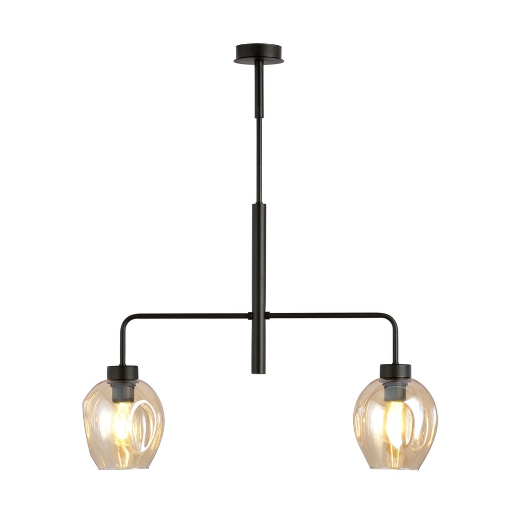 Lampada a sospensione Lukka 2 Black/Amber