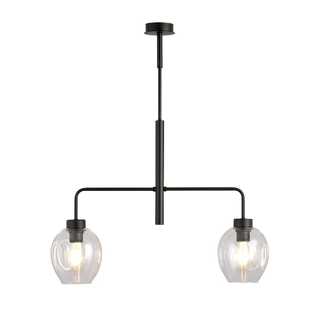 Lampada a sospensione Lukka 2 Black/Transparent