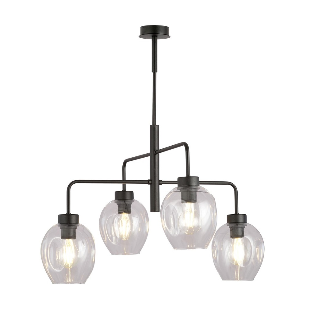 Lampada a sospensione Lukka 4 Black/Transparent