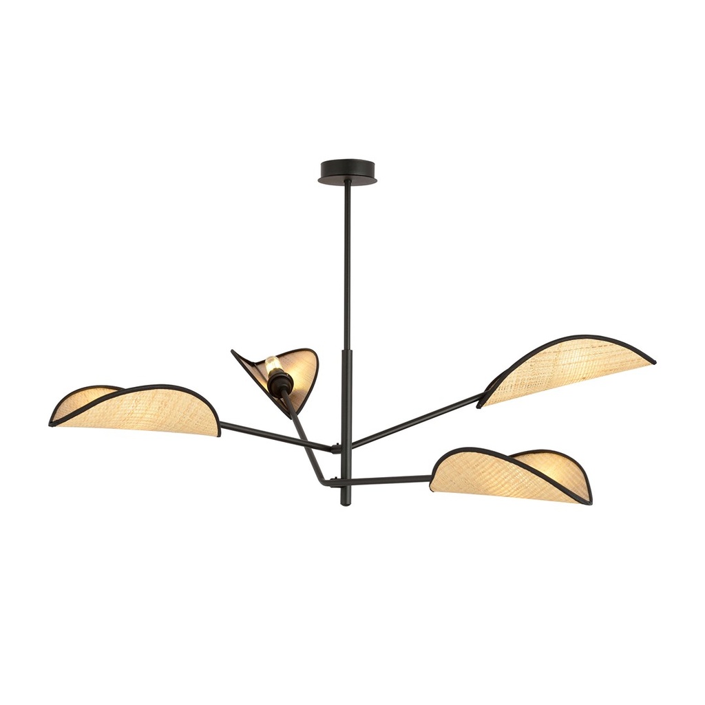 Lampada da soffitto Vene 4 Black/Rattan
