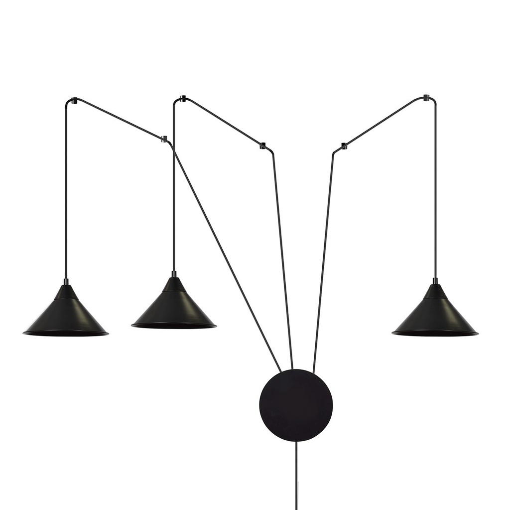 [160/3] Abramo 3 Schwarze Pendelleuchte