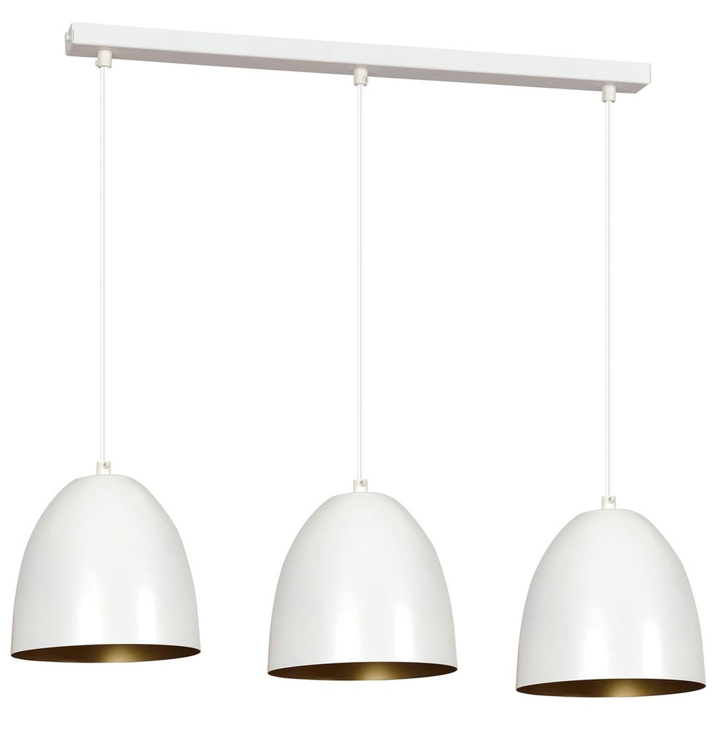 Lampada a sospensione Lenox 3 White / Gold