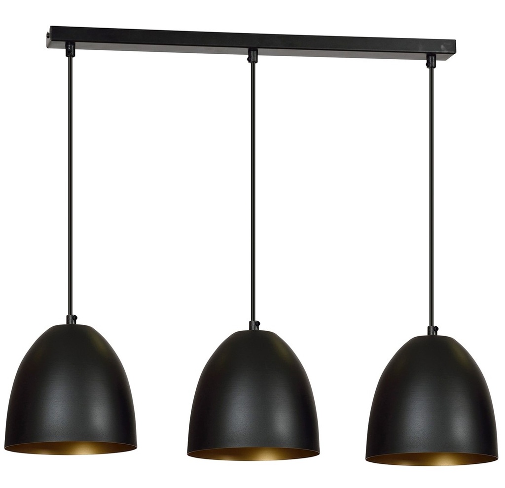 Lampada a sospensione Lenox 3 Black / Gold