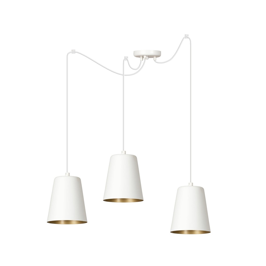 Lampada a sospensione Link 3 White / Gold