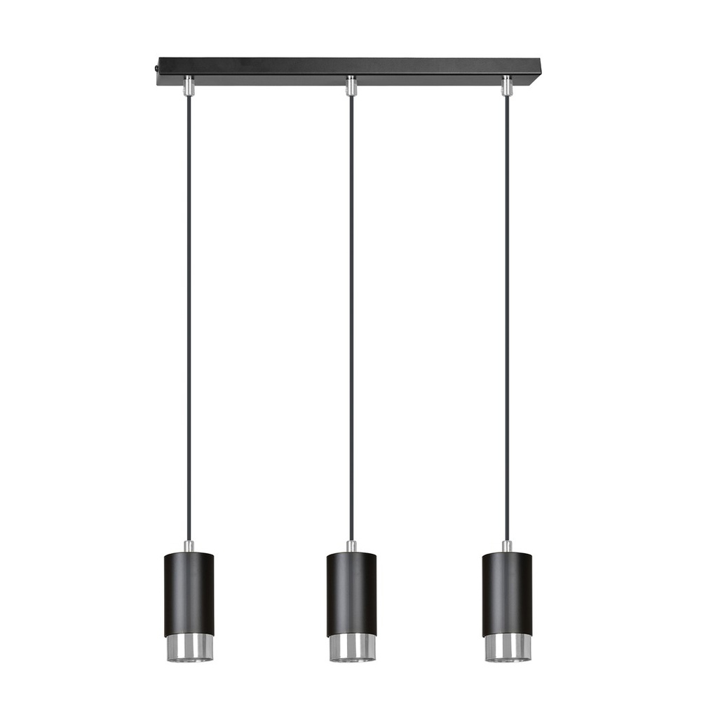 Lampada a sospensione Fumiko 3 Bl/Chrome