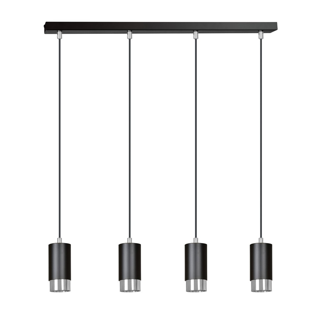 Lampada a sospensione Fumiko 4 Bl/Chrome