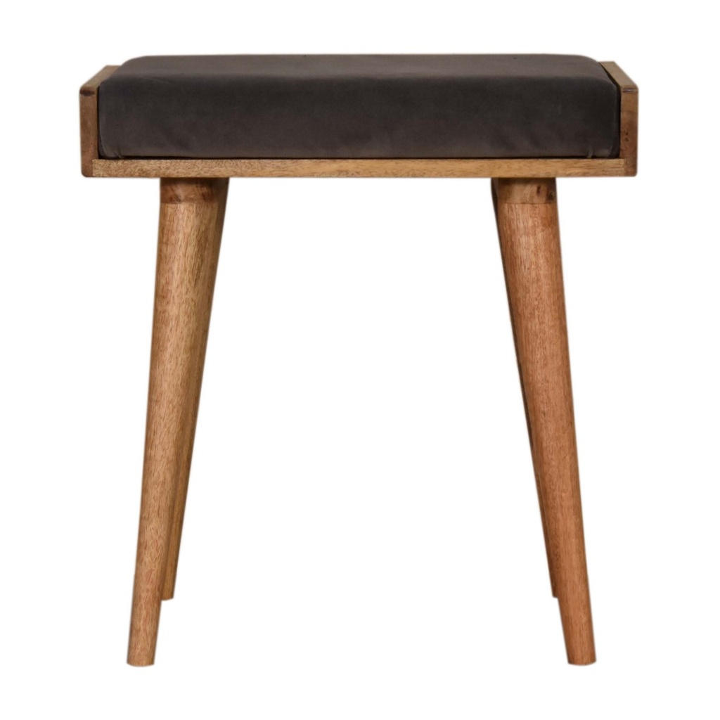 [IN1604] Poggiapiedi stile vassoio in velluto grigio