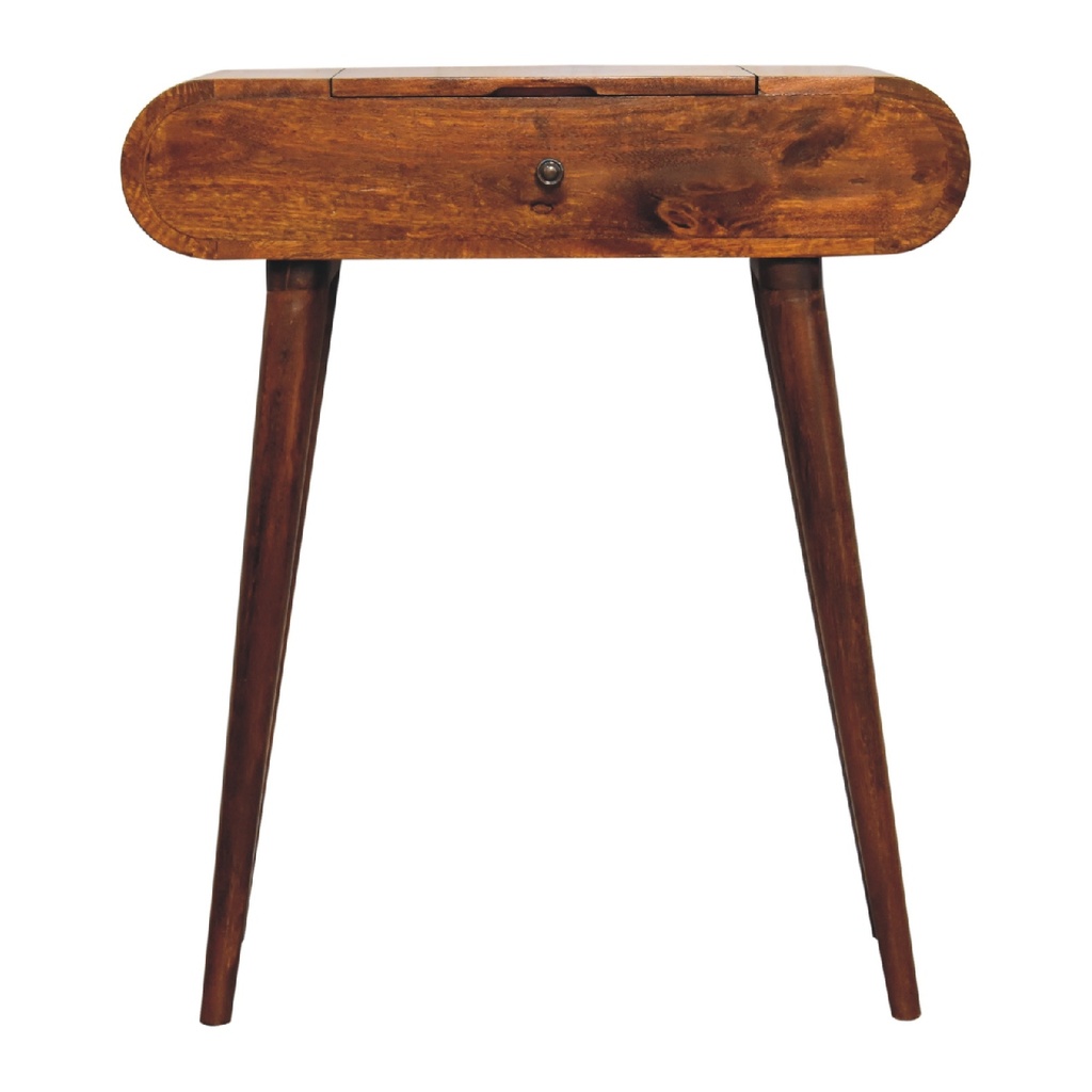 [IN3286] Mini Round Chestnut Fold Vanity