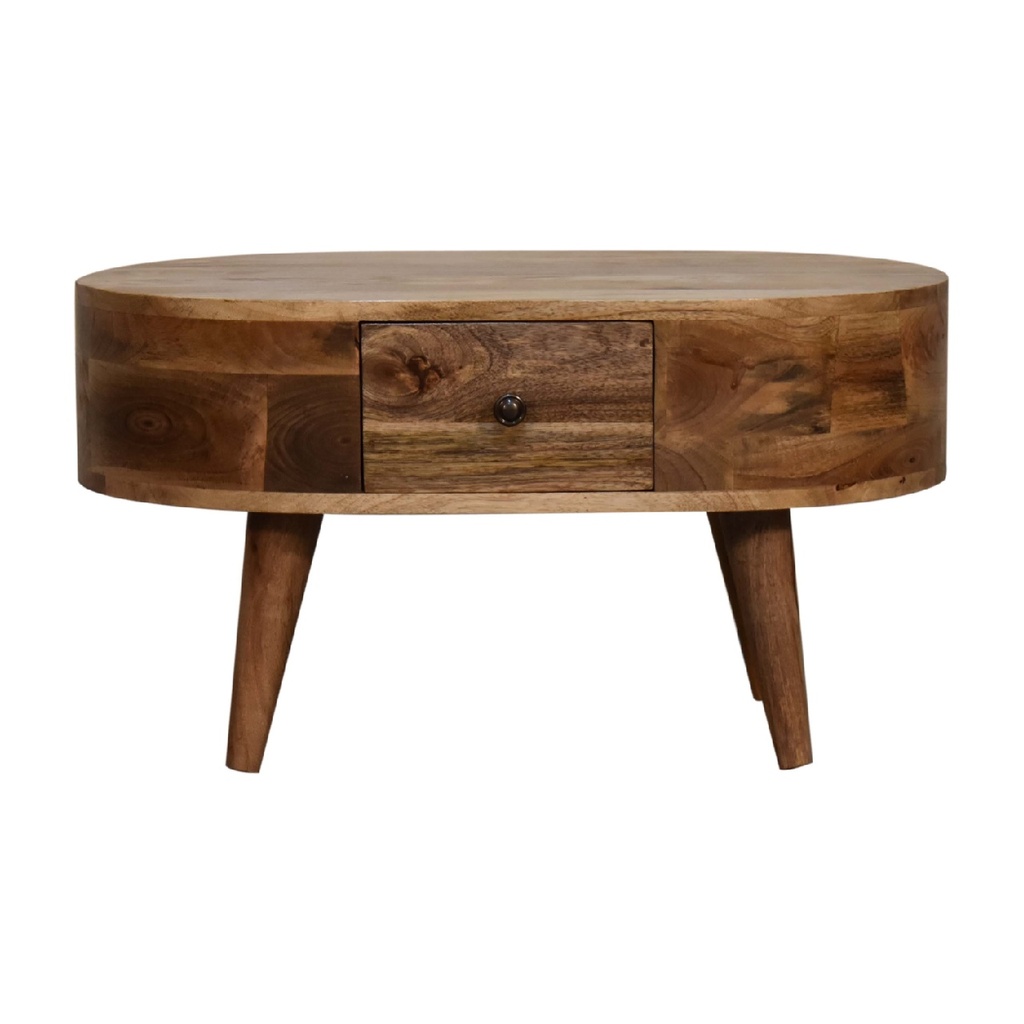 Mini tavolino arrotondato in rovere