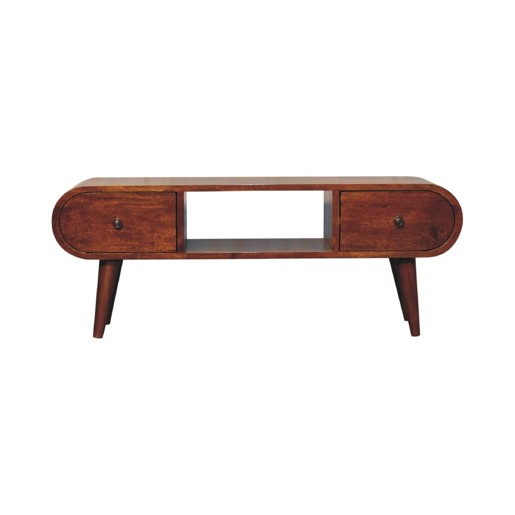 [IN3607] Chestnut Circular TV Unit