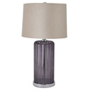 Lampada in vetro metallizzato Alberta con paralume in velluto
