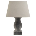 Lampada da tavolo a colonna grigio Amalfi con paralume in lino