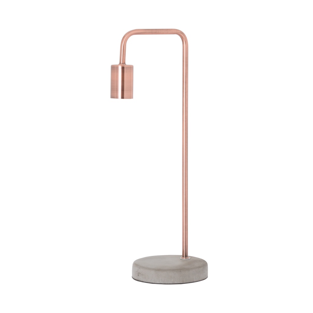 Lampada Industriale In Rame Con Base In Pietra