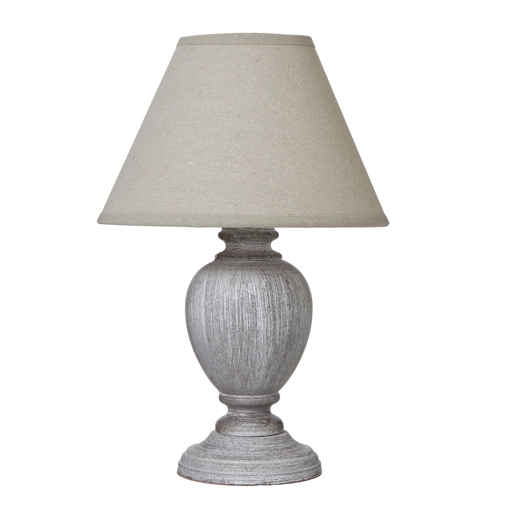 Lampada da tavolo Otem Urn con paralume in lino