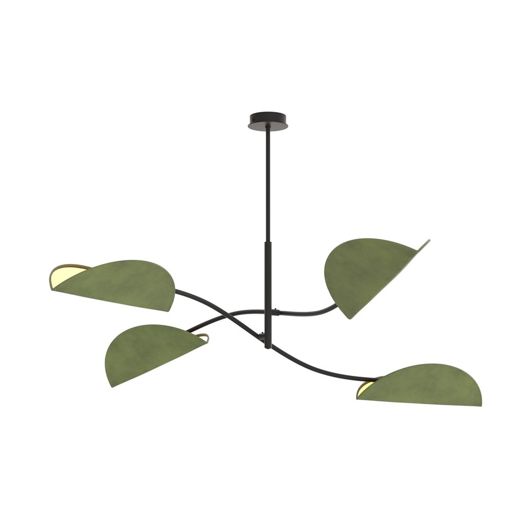 [1461/4] LOTUS 4 BL VERDE Lampada da Soffitto 