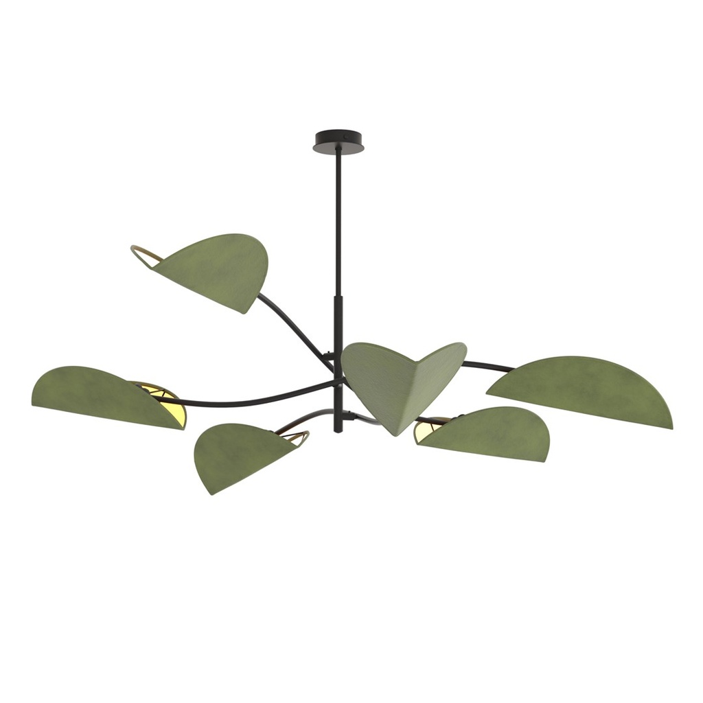 [1461/6] LOTUS 6 BL VERDE Lampada da Soffitto 
