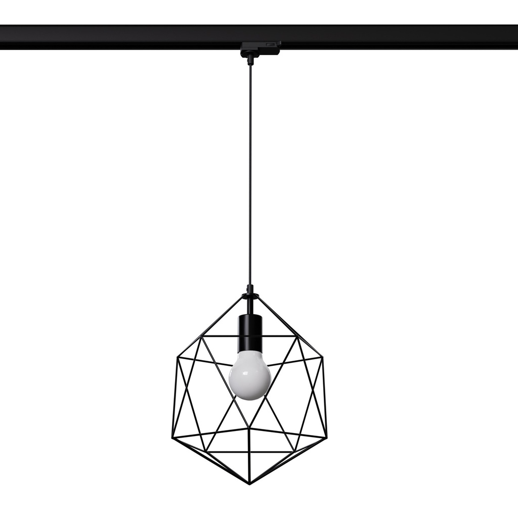 Lampada a sospensione GASPARE nera E27 4000K 7,5W 690lm