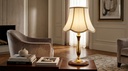 LIBERTY 60 — lampada da tavolo in legno tornito e foglia oro
