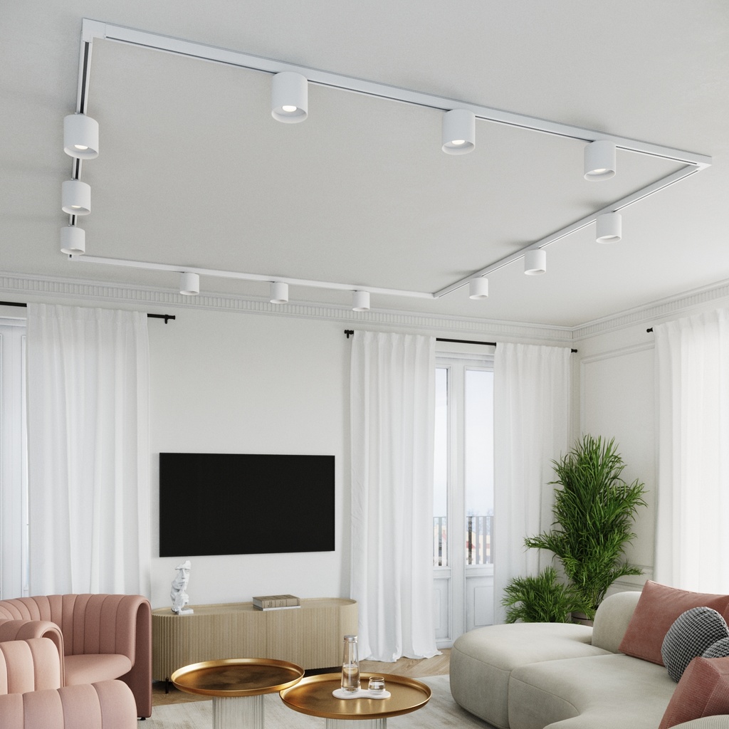 Illuminazione a binario trifase a soffitto MIKA — 12 punti luce