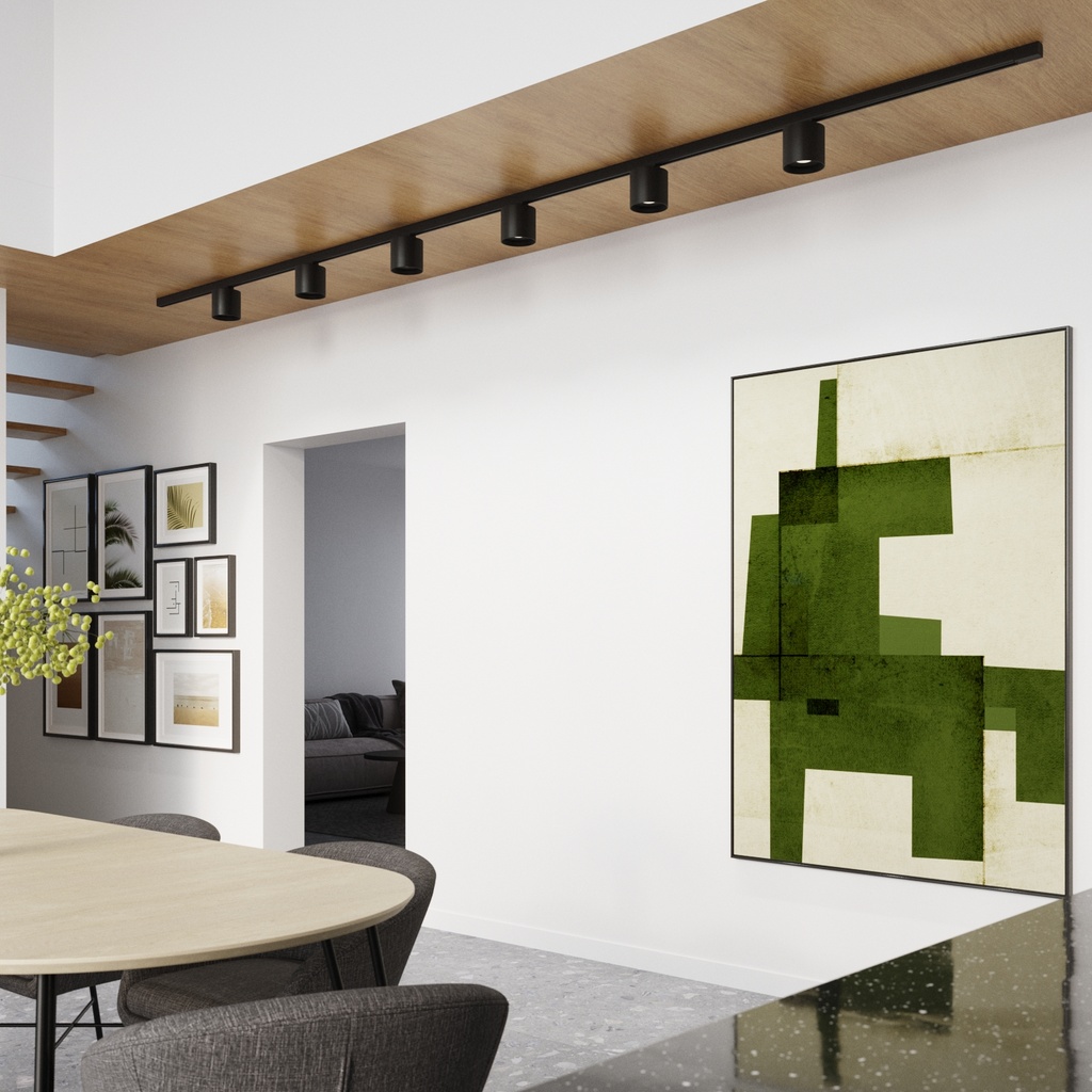 Illuminazione a binario trifase a soffitto MIKA — 7 punti luce