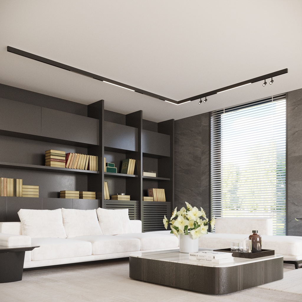 48V magnetic track lighting ceiling-mounted KARO — 7 light points