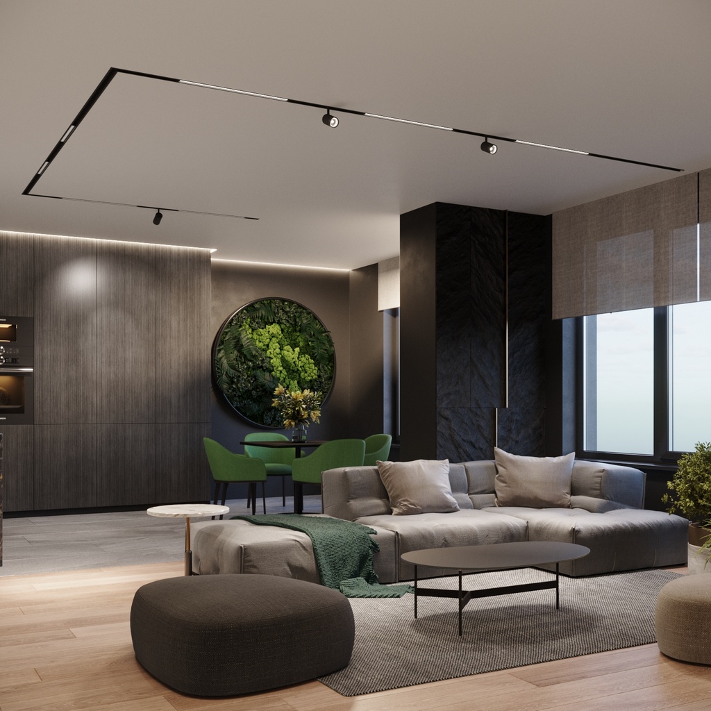 Illuminazione a binario magnetico 48V a soffitto YUMO — 10 punti luce