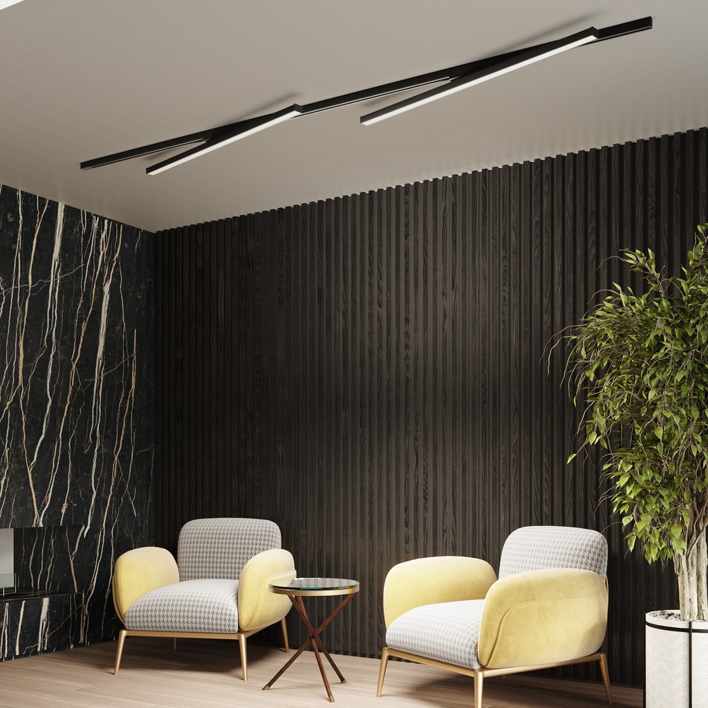 Illuminazione a binario trifase a soffitto MIDI — 4 punti luce