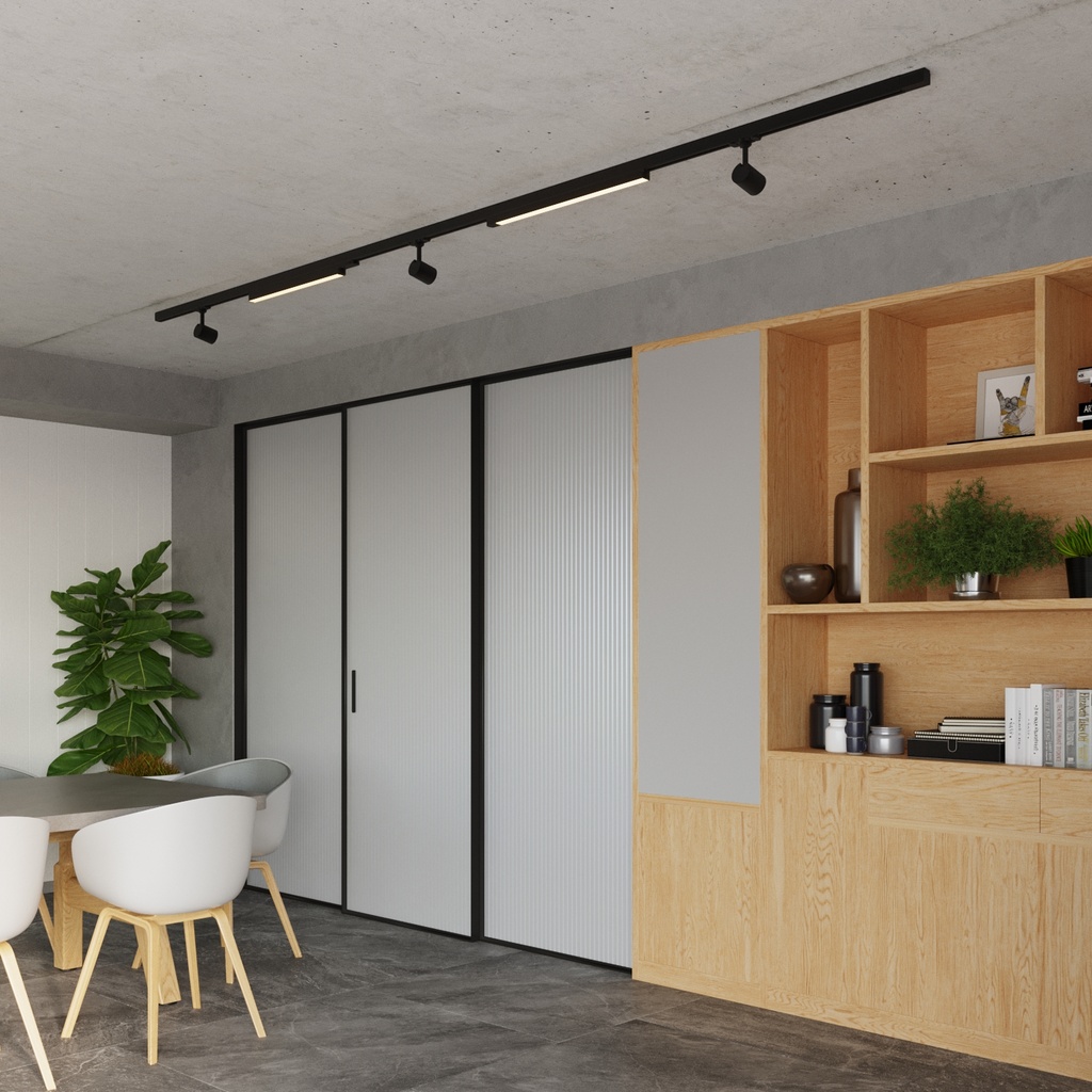 [KIT-MYL-LUMO-4] Illuminazione a binario trifase a soffitto MIDI — 4 punti luce