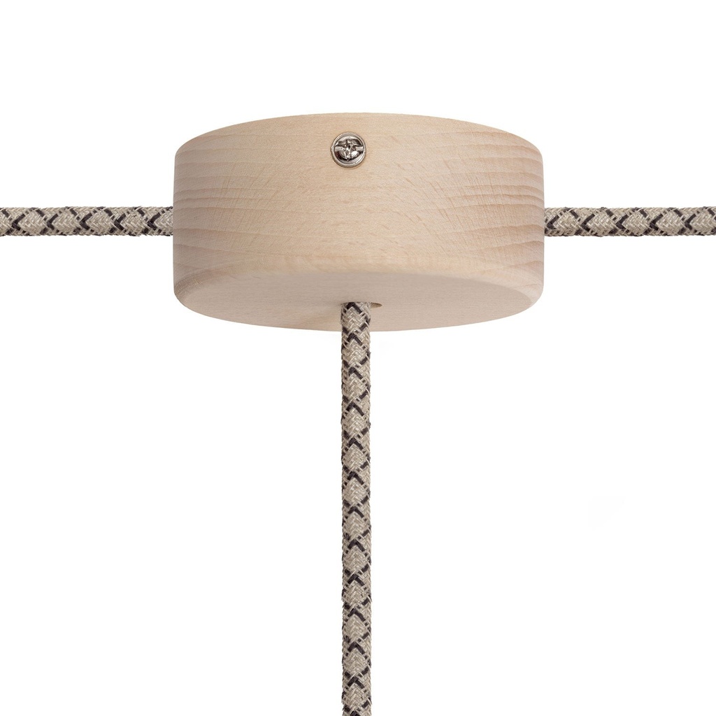 [KRL88FC2L01] Mini-Zylinderbaldachin-Kit aus Holz mit 1 Mittel- und 2 Seitenlöchern – Natur