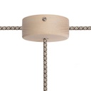 Mini cylindrical wooden ceiling rose kit with 1 central hole and 2 side holes - Neutral