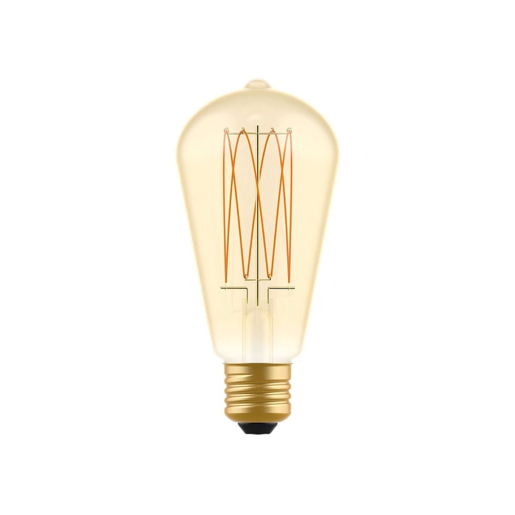 [BB-C54] LED-Lampe Gold Carbon Line mit vertikalem Glühfaden Edison ST64 7W 640Lm E27 2700K dimmbar - C54