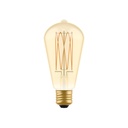 Lampadina LED Dorata Carbon Line filamento verticale Edison ST64 7W 640Lm E27 2700K Dimmerabile - C54