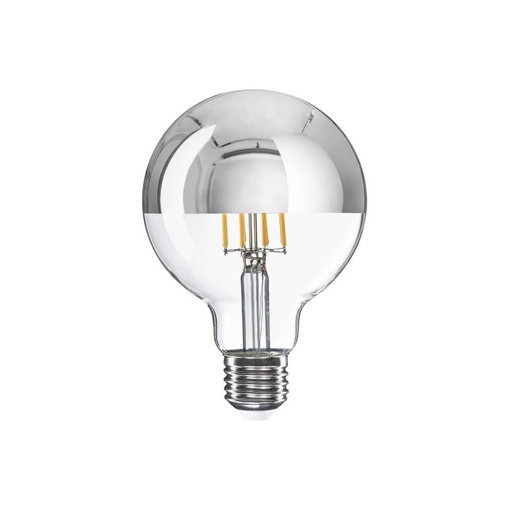 LED-Lampe Halbkugel Silber Globo G95 7W 650Lm E27 2700K dimmbar - A04