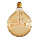 Golden LED Light bulb for suspension Globe G125 Single filament “Love” 4.5W 250Lm E27 1800K Dimmable