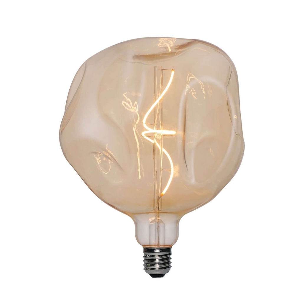 LED-Glühbirne Gold Bumped Globe G180 Spiralfaden 5W 250Lm E27 1800K dimmbar
