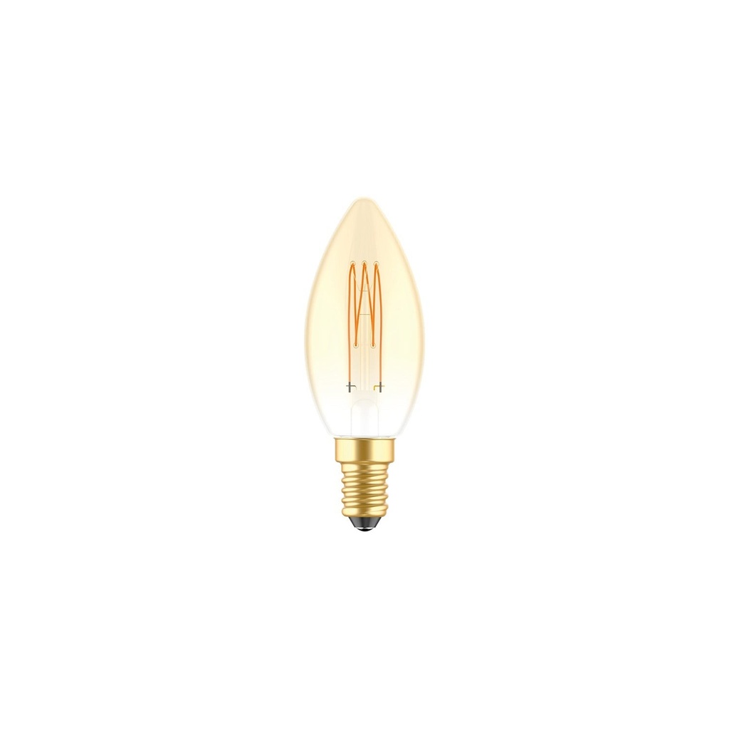 [BB-C51] Lampadina LED Dorata Carbon Line filamento verticale Candela C35 3,5W 300Lm E14 2700K Dimmerabile - C51