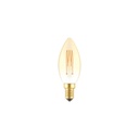 Ampoule LED Dorée Carbon Line filament vertical Bougie C35 3,5W 300Lm E14 2700K Dimmable - C51