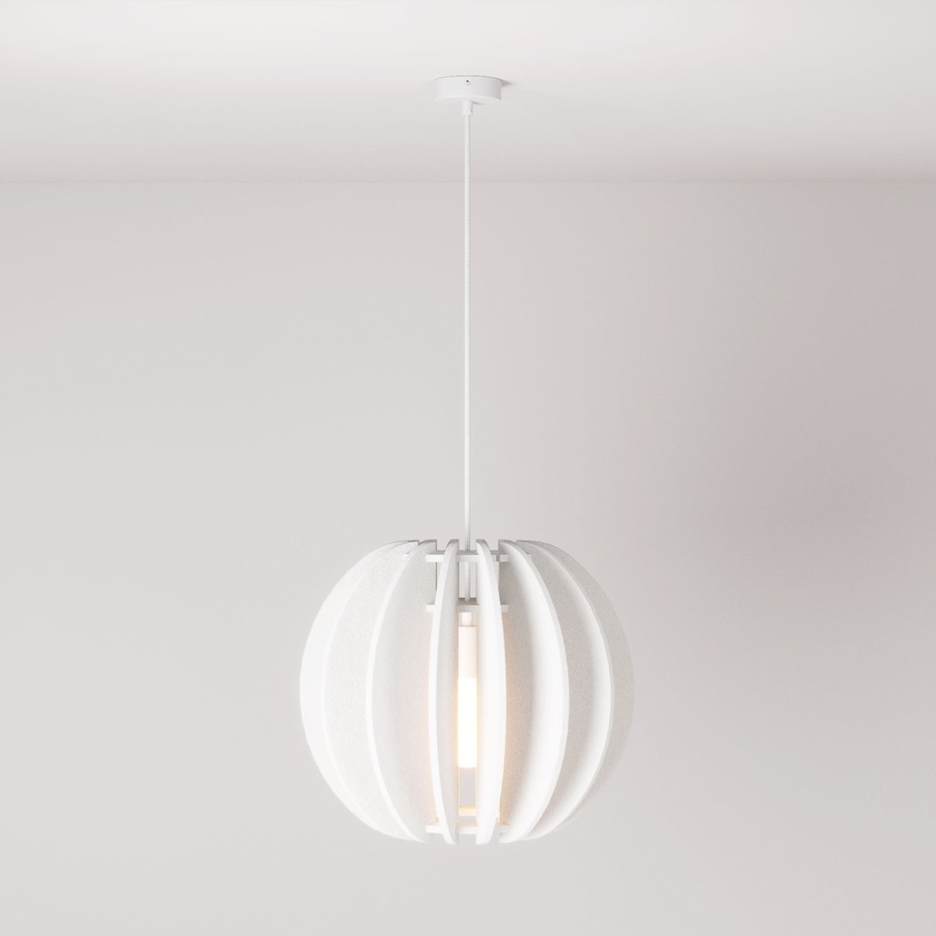 LAMPSHHADE Pendant lamp with elliptical shade – Without bulb, White melange