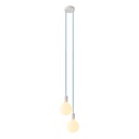 Suspension multiple à 2 lumières avec câble textile et finitions en métal – Standard, Sans ampoule, Blanc