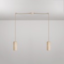 Pendant Lamp with 2 drops and wooden lampshades for TUB-E27 – Without bulb