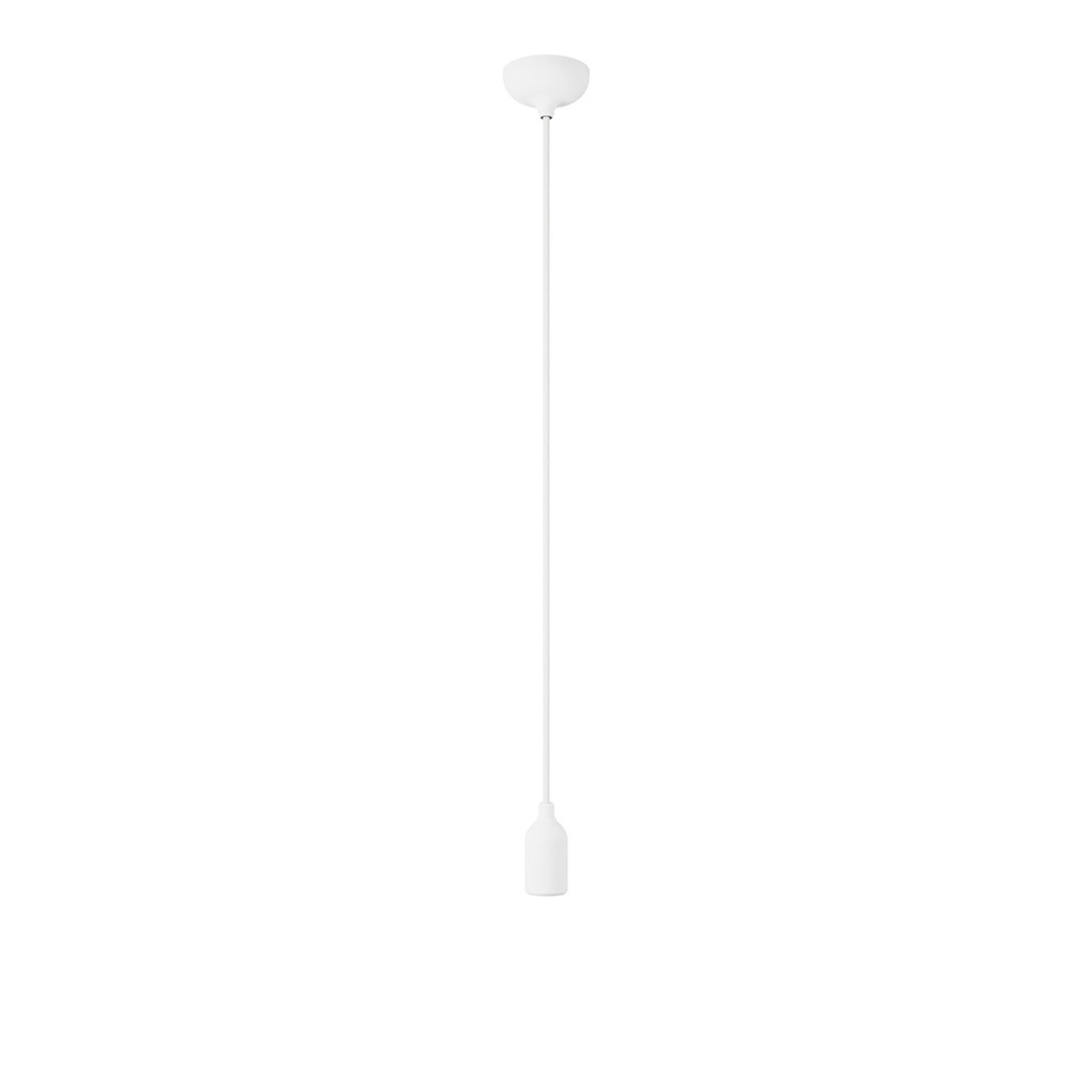 [PDSIBIARC01] Lampada a sospensione in silicone con cavo tessile (Senza lampadina, Bianco)