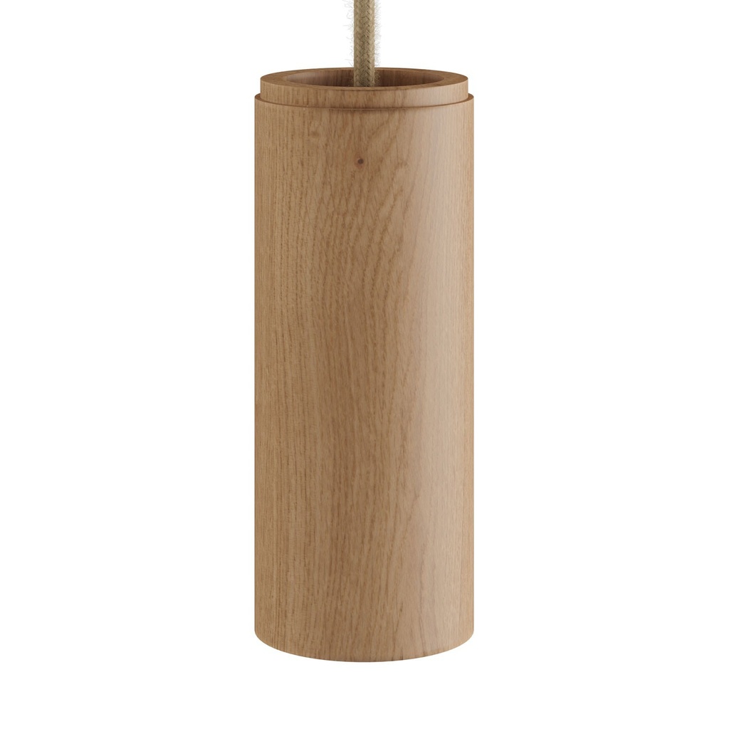 [PDL01SPOTRN06] Lampada a sospensione Tub-E14 in legno (Senza lampadina)