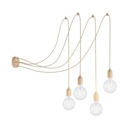 Spider Suspensions multiples 4 chutes avec finitions en bois – Sans ampoule, Neutre
