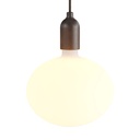 Suspension avec câble textile et finitions en bois – Sans ampoule, Effet wengé